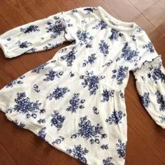 ♥️期間限定【90cm】セラフ ネイビー 長袖 コットン ワンピース 女の子