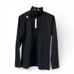 【美品】デサントゴルフ ハーフジップ 長袖 シャツ M ブラック 黒 メンズ