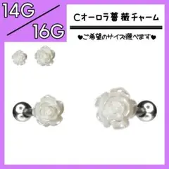▲Cオーロラ薔薇■ ストレートバーベル 軟骨ピアス ボディピアス ニュアンス