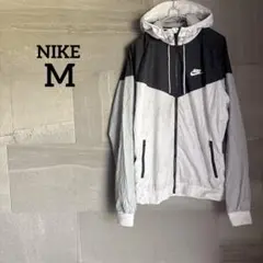 Nike 【M】フード付き ナイロンジャケット 長袖 ナイキ ホワイト ブラック