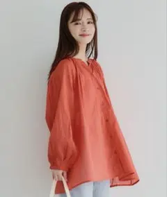 coca ビッグガーゼシャツ　レッド　Ｌ