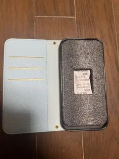 iPhone14proブルー財布型、スマホケース、iPhoneケース