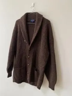 ブラウンリブ編みカーディガン