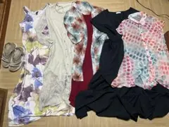 今週いっぱい値下げ⭐︎レディースM〜L夏ワンピ＋ストラップサンダルまとめ売り