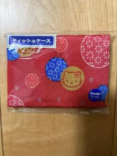 平成レトロ　ハローキティ 和柄　二つ折りポケットティッシュケース