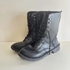 【定番】レースアップブーツ ブラック 25cm相当 編み上げ コンバットブーツ
