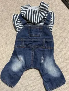 犬服　デニムオーバーオール Mサイズ