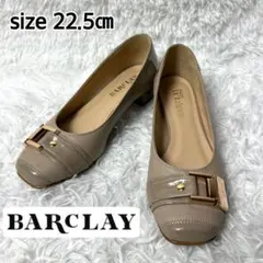 【未使用級】BARCLAY ベルトバックル スクエアトゥパンプス 22.5cm