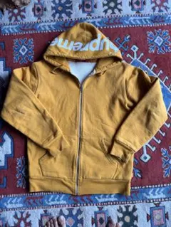 Supreme フードロゴ ジップアップパーカー マスタード M - メルカリ