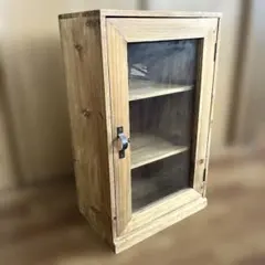 昭和レトロ 木製ワイヤーキャビネット 飾り棚 収納棚 古家具 店舗什器
