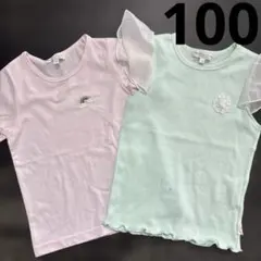 100サイズ女の子トップス2枚 夏服半袖まとめ売りのサムネイル