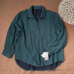 ガーゼ スキッパーシャツ プルオーバー