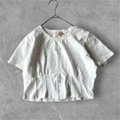 リゼクシー クロップドTシャツ デザイントップス　ロゴ刺繍 半袖 F ホワイトのサムネイル