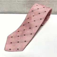 美品　ザ　スーツカンパニー　リネン混ネクタイ　ピンク　小紋柄　花柄のサムネイル