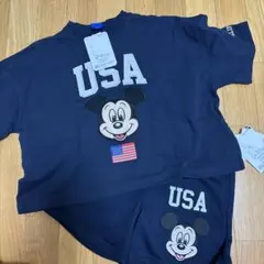 ミッキー USA Tシャツ しまむら チマジロ ディズニー 120 セットアップ 