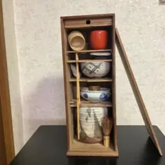 茶道具セット 木製収納棚付き　野点セット 茶道具セット 木製収納棚付き 野点セット - メルカリ
