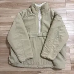 リバーシブルフリースジャケット、ボアアウター ベージュ