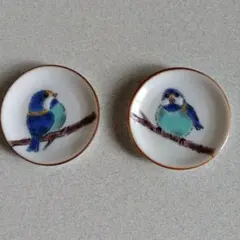 【九谷焼・青郊窯】（せいこうがま）の陶磁器小皿