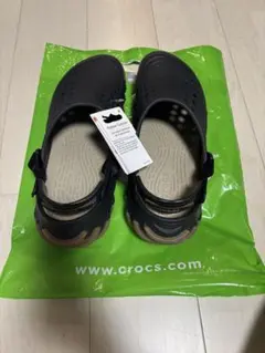 Crocs クロックス サンダル M11（29cm相当） ブラック×ベージュ - メルカリ