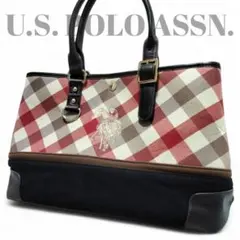 U.S. POLO ASSN. トートバック ハンドバック　チェック キャンバス
