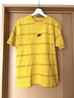 NIKE Tシャツ　ボーダー　イエロー　刺繍ロゴのサムネイル