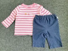 ミキハウスファースト★ボーダーＴシャツ上下セット★70-80サイズ