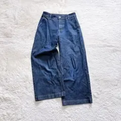 無印良品 ワイドデニムパンツ ストレッチ ジーンズ コットン ハイライズ Mのサムネイル