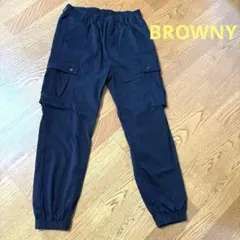 ブラックカーゴパンツ サイドポケット付き　BROWNY Mサイズ