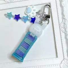 【390】シェイカーキーホルダー PEZ うさぎ ブルー