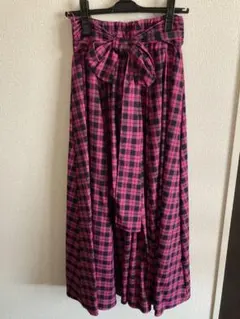 FENNEL ピンクと黒のチェック柄ロングスカート　新品