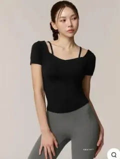 新品未開封♡ゼクシィミックス ハートネック ブラトップ Sブラック