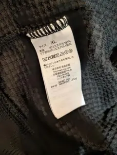 無印良品 ワッフル編み 半袖Tシャツ ブラック XL