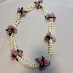 フラダンス用レイ 白とピンク