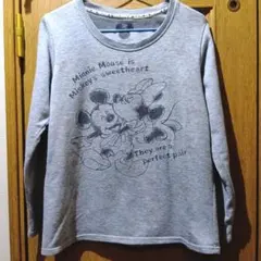 Disney ミッキー＆ミニー スウェット グレー 長袖　サイズＭ　(184)