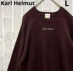 Karl Helmut ピンクハウス ニット セーター 刺繍 センターロゴ Lのサムネイル