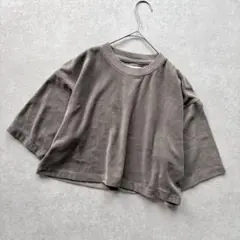 THE NEWHOUSE ベロア Tシャツ 五分袖 クロップド丈のサムネイル