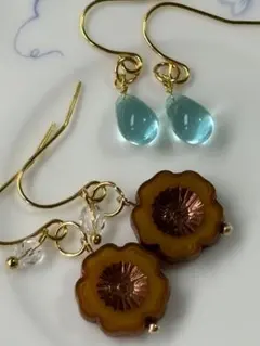 ピアス　イヤリング　ハンドメイド　チェコビーズ セット
