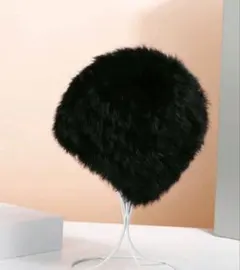 FADZOYLE ブラックファーニット帽 冬　レディース　やわらかく暖かい