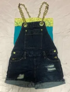 お値下げしました❤️チェーンサロペット デニム オーバーオール