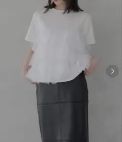 LIAN チュールレイヤーTシャツ ホワイトのサムネイル