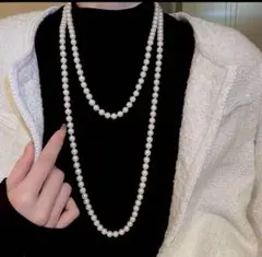 ロングパールネックレス