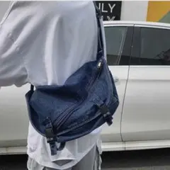 デニム ショルダーバッグ カジュアル メッセンジャーバッグ 大容量 男女兼用