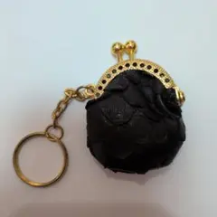 錦ミニガマキーホルダー　黒