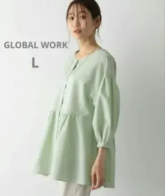 GLOBAL WORK お手入れらくらくフレンチリネンチュニック 2wayのサムネイル