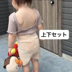 anonbaby あのべび バックオープンT リブショートパンツ 上下セット