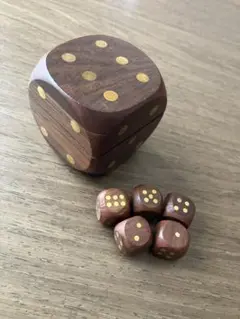 木製サイコロ5個とボックスセット