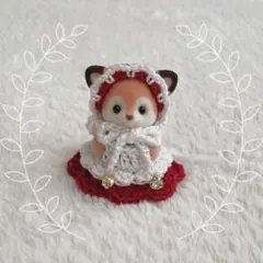 ①ミニチュアドール用　ハンドメイド　お洋服3点セット　赤ずきん