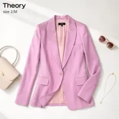 【大人可愛い】セオリー Theory テーラードジャケット ピンク 2 Mのサムネイル