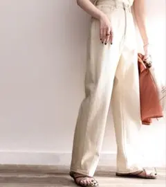 【美品】classicalelf ゆったりハイウエストワイドストレート Lサイズ