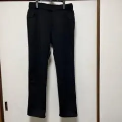 黒 スリムフィット パンツ ゴムウエスト